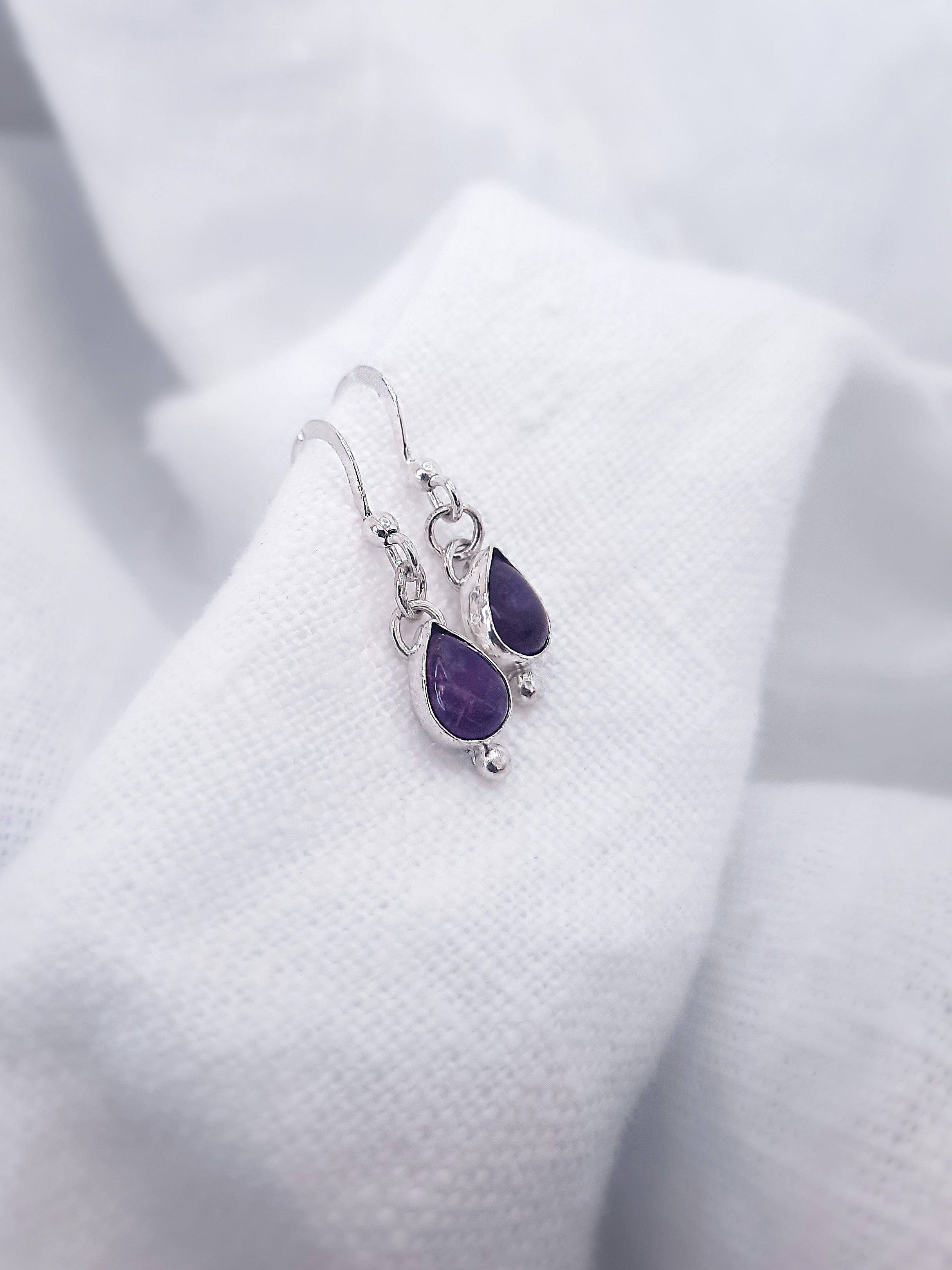 Silver and amethyst earrings